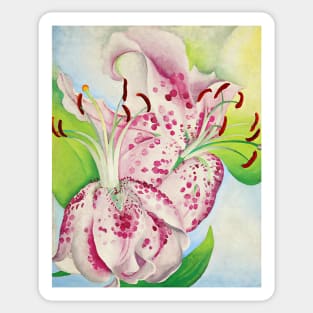 Georgia O'Keeffe Pink Spotted Lilies Art Print American Painter Vintage Poster American Modernism Precisionism Sticker